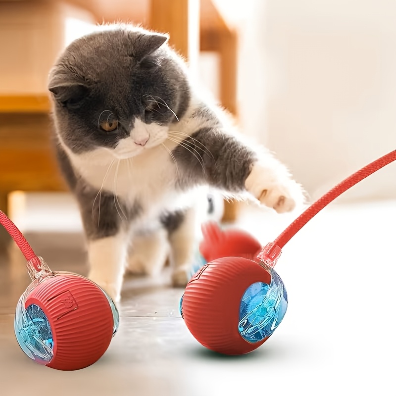 interactive cat and dog toy   2 colors   toy pet toy automatic random movement smart rolling led light up interactive pet toy suitable for indoor cats   pets active and entertained self rolling automatic play Product details 4