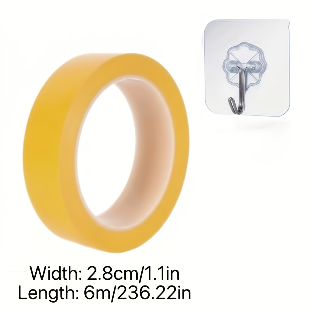 TEMU 2pcs Set Of Super Strong Adhesive Double-sided Tape, Including Fiberglass Mesh, Suitable For Walls And Glass. Transparent Installation Fixing,