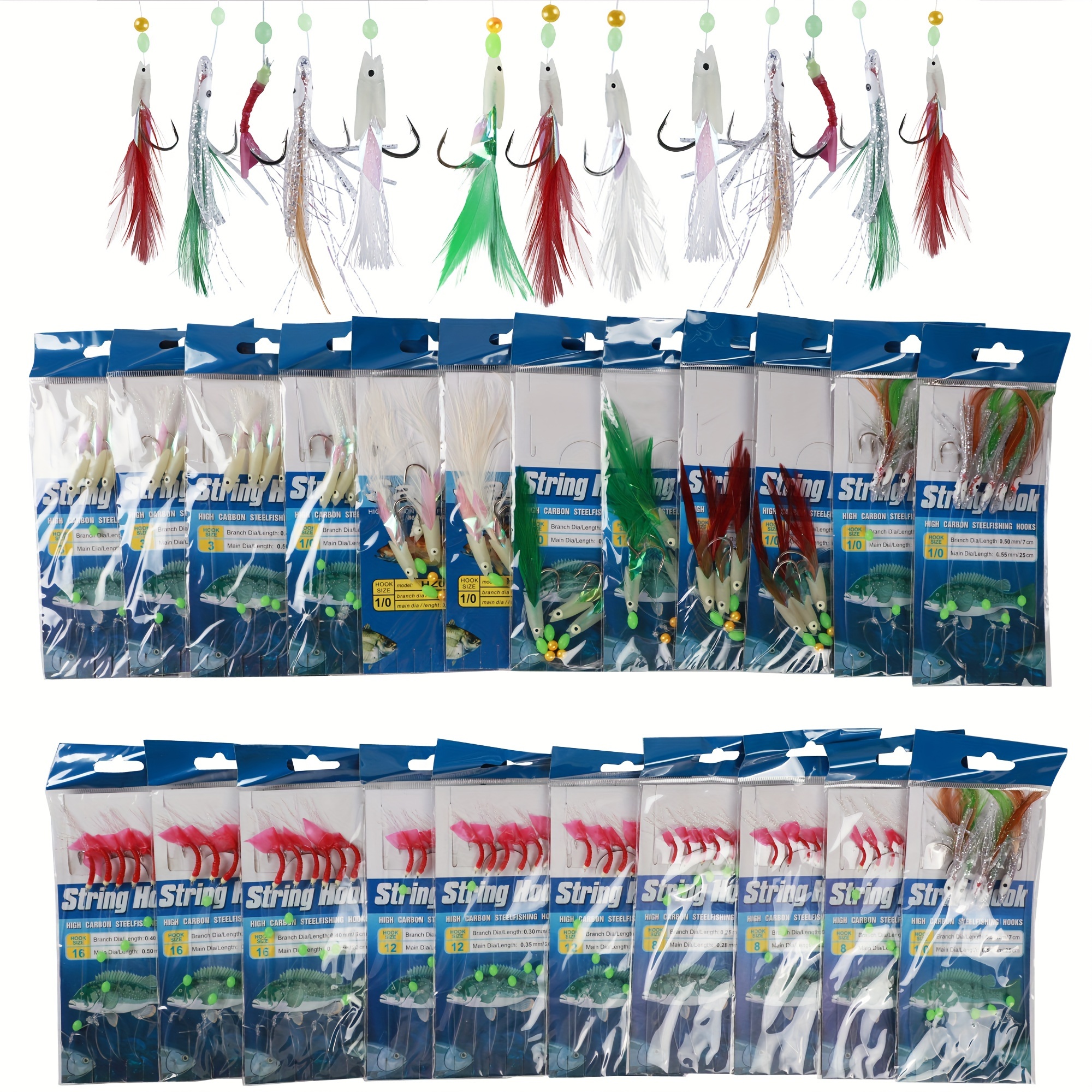 

Fishing Rigs Set 22 Packs Fishing Rigs Rig With Sharp Hooks Soft Shrimp Lure Surf Fishing Rigs Saltwater