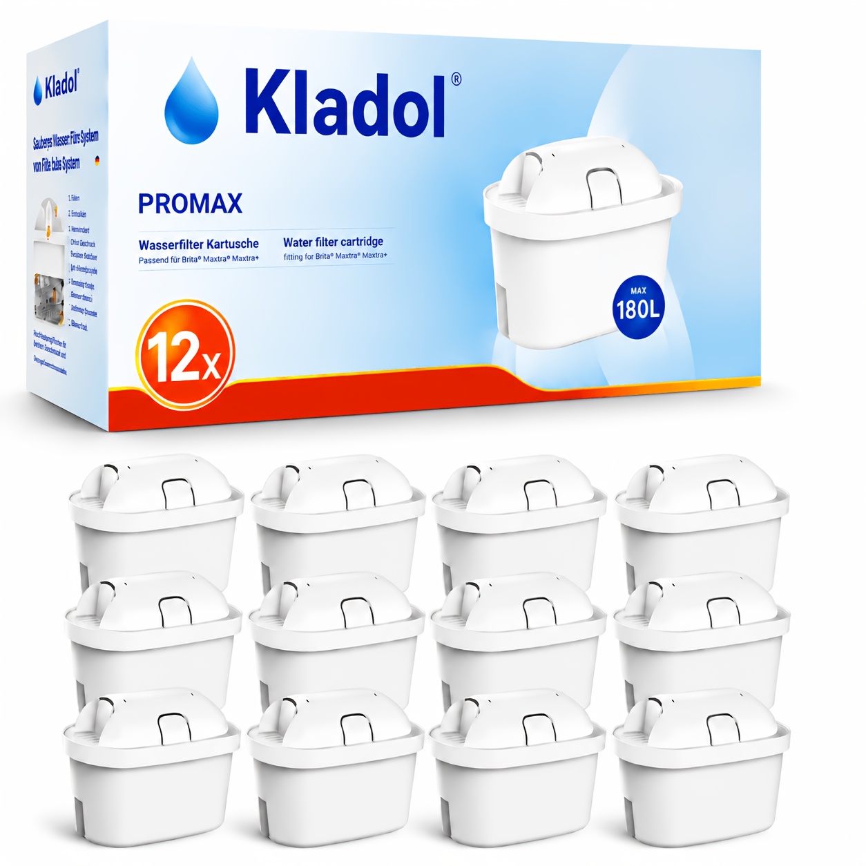12-delni kartuš za vodni filter, vsestranski nadomestni filtri, ki so združljivi z popularnimi posodami za filtriranje , aktivni ogljeni filtri