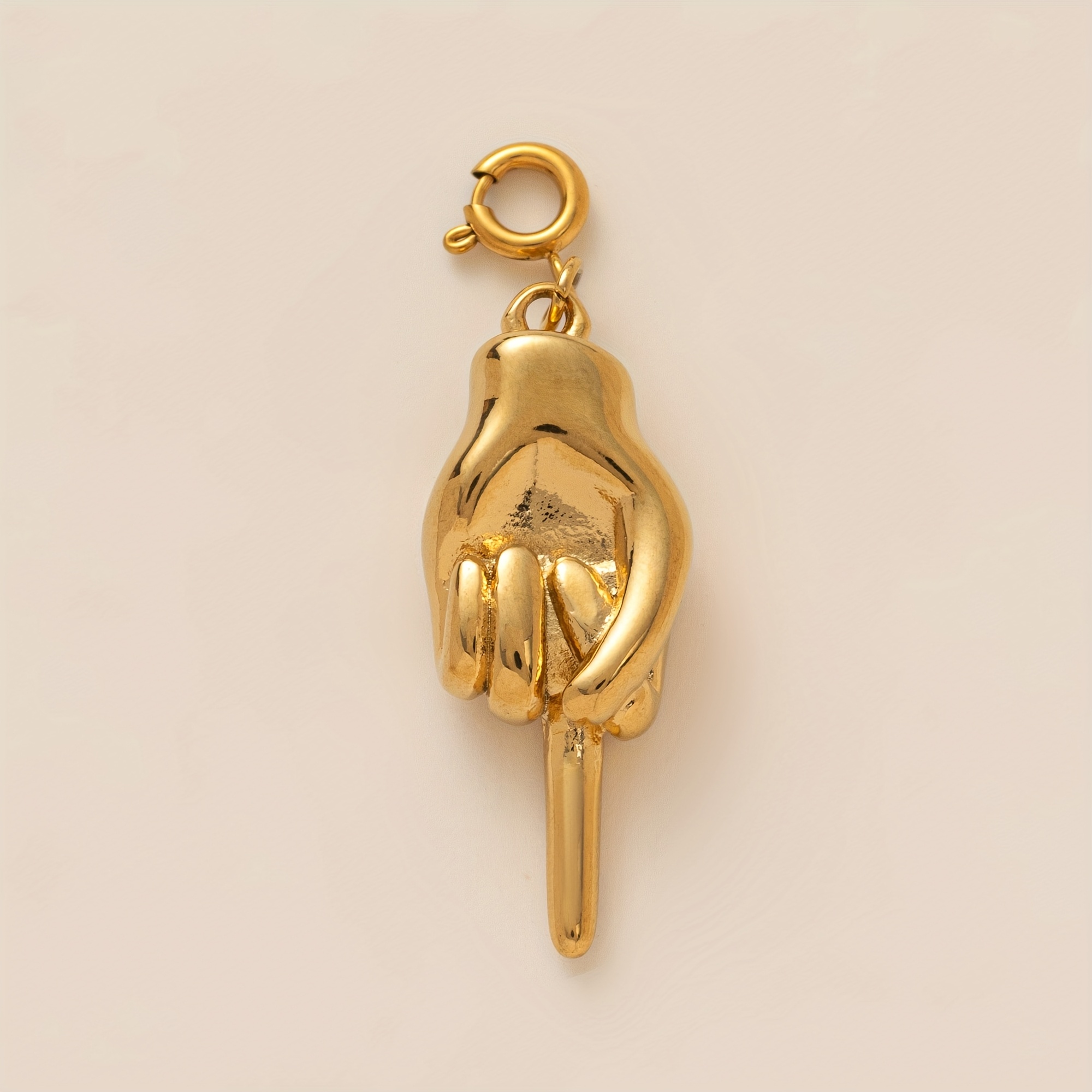 TEMU 1 pièce Pendentif style bohème tendance, doré en 3D, série fruits , fraise, bottes, chaussures , sacs, série articles de première , en acier