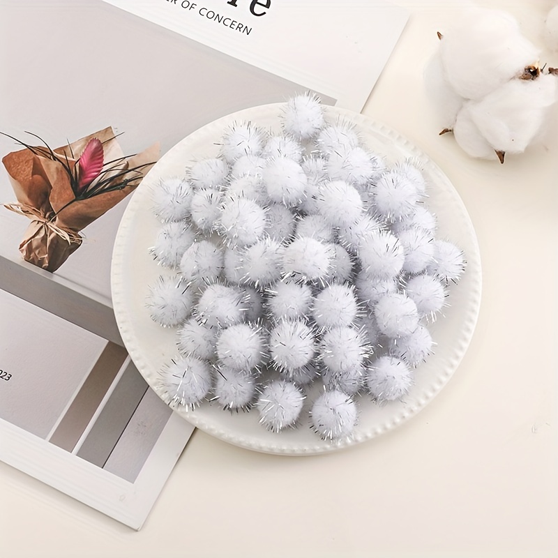 

1000pcs White Acrylic Plush Pom Poms For Crafts, Diy Fluffy Balls For Hobby Supplies And Creative Art Projects