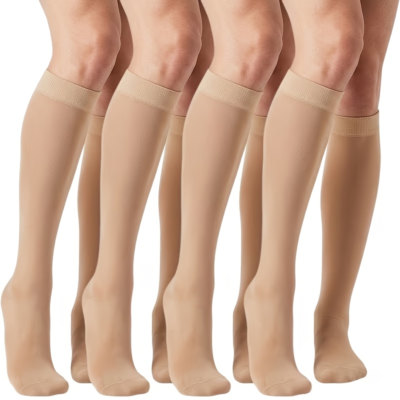 TEMU Calcetines la para mujer, 4 , hechos de tela de terciopelo ultra y cómoda, diseño de estilo preppy/jk de color sólido, para todas