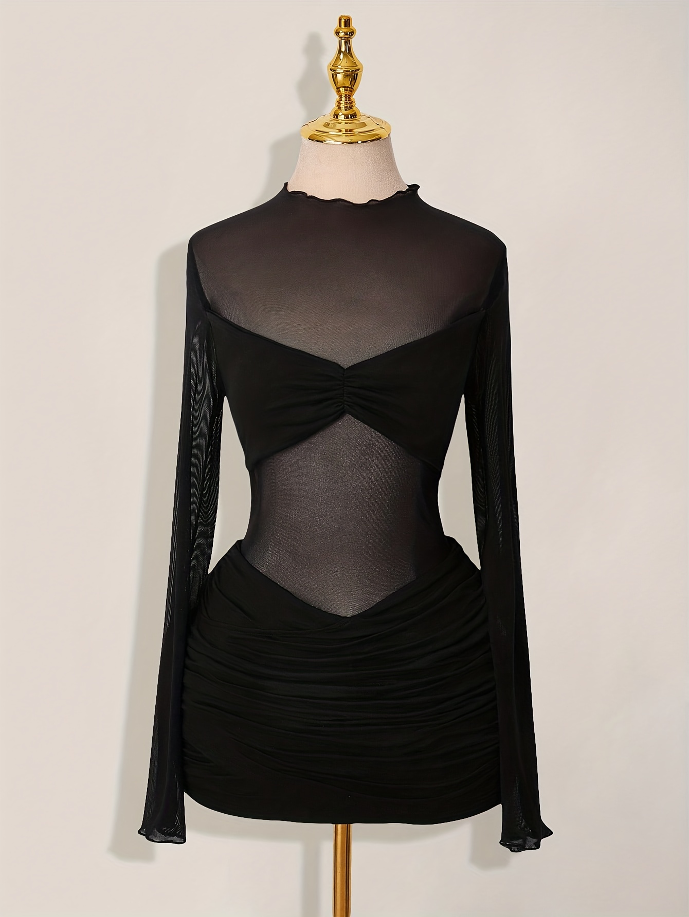 low cut mini dress HALTER DEEP PLUNGE OPEN BACK RUCHED MINI DRESS – Tenshoppe-store