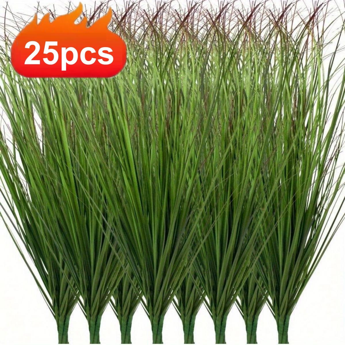 Image of 25-pack Artificial Wheatgrass Shrubs, Faux Shrub Greenery Stems Outdoor Decoration, Realistic Plastic Grass, Suitable Home Vases, Offices, Gardens, Courtyards, Cottages, And Porch Decor, An 's Day