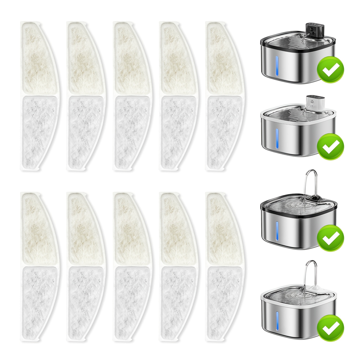 TEMU 10 pezzi filtro per intelligente per animali domestici, aggiunte filtro per distributore , particelle e capelli galleggianti, filtro all'