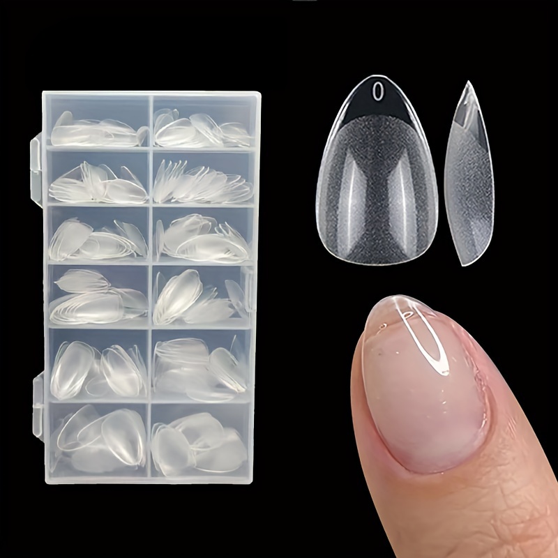 

240pcs/ Box Half Matte Xxs Nail Tips Full Cover Soft Gel False Artificial Nails Extension Extra Short Nail Bed