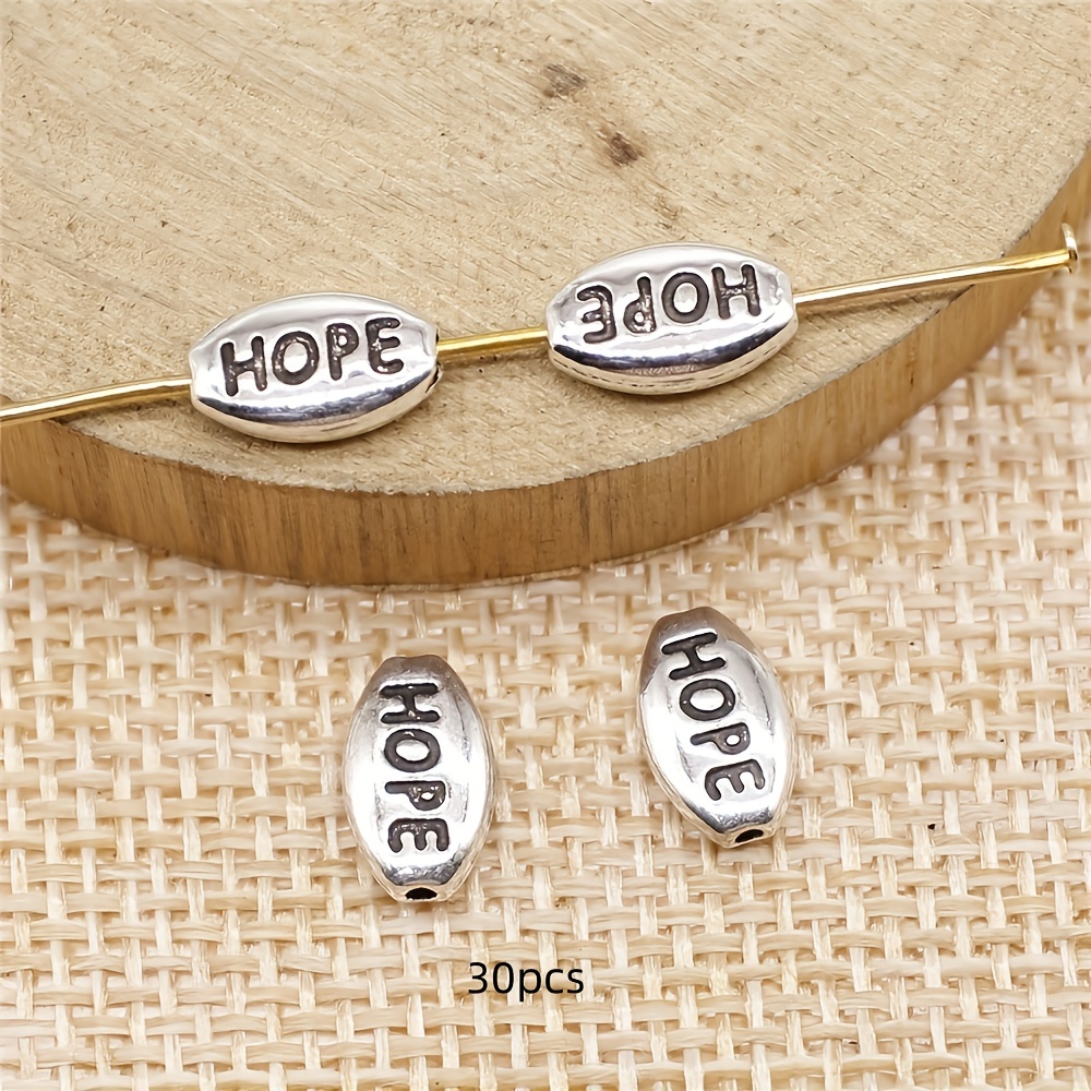 Image of 20pcs/30pcs Alloy Charm Small Hole Beads Vintage Silvery / Vintage Golden String Beads Scattered Beads Diy Handmade Jewelry Accessories Bracelet Accessories 10x6mm