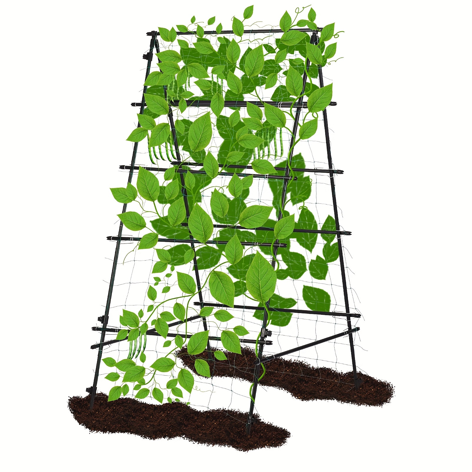 

Cucumber Trellis For Climbing Plants Outdoor, 71 X 35 In A-frame Trellis Tall Cucumber Trellis For Raised Bed Garden Trellis For Vegetables With Climbing Net For Bean Squash, Grape Zucchini