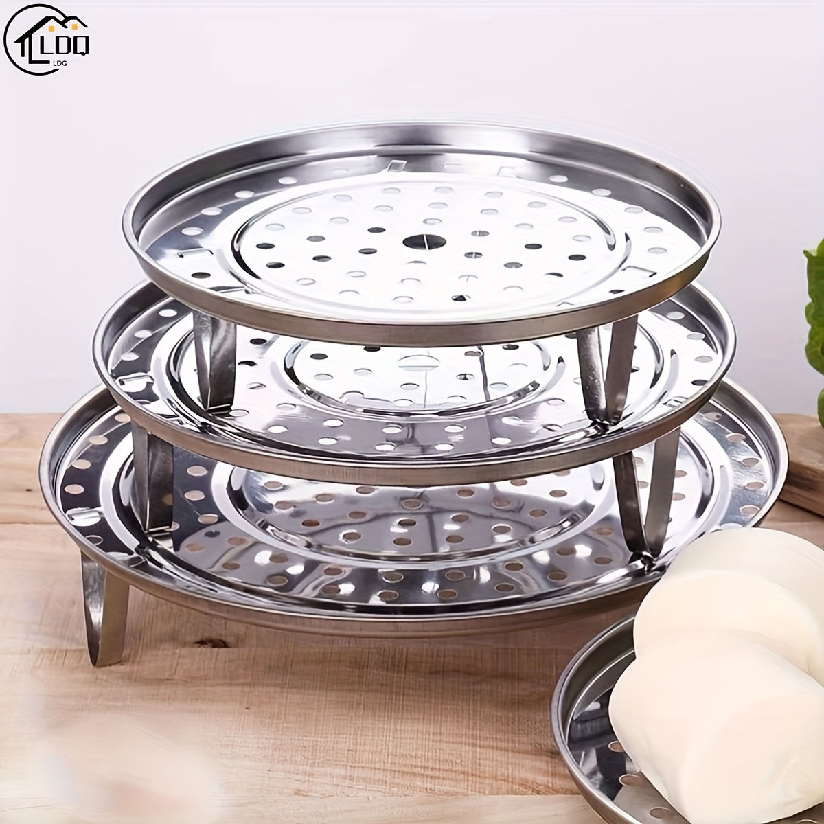 

3pcs Ldq Stainless Steel Steamer Racks - Fit For Stock Pots, Round Steaming Inserts With Canner Rack Accessories, Ideal For Home Kitchen Use