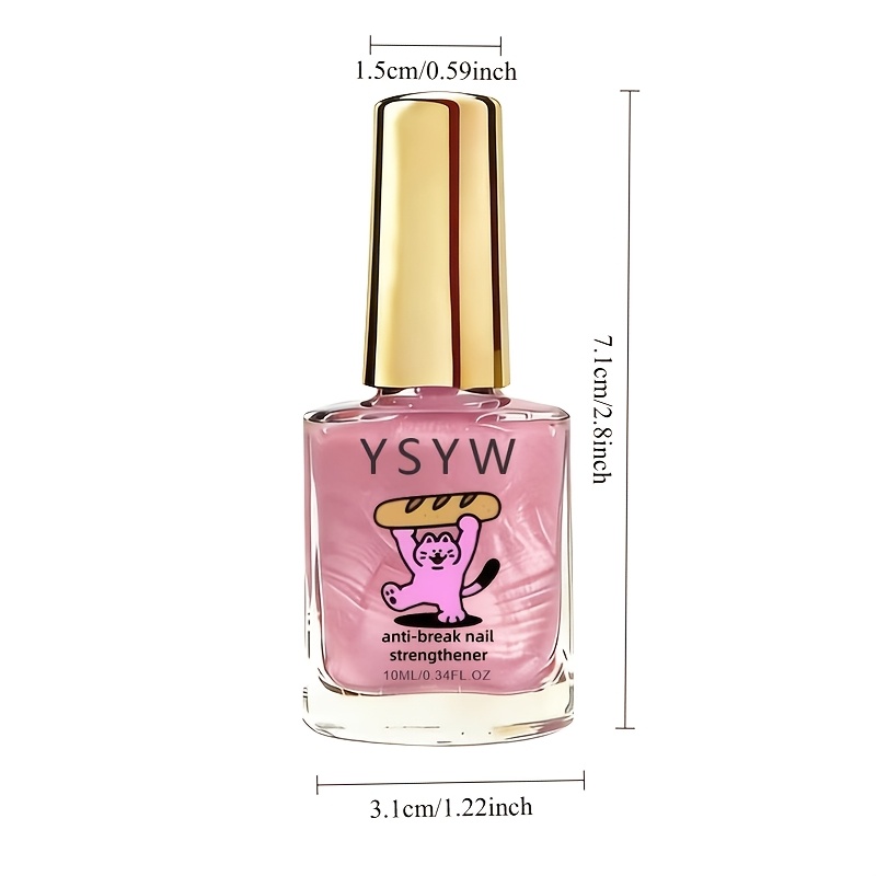 Ysyw Pale Pink Nail Hardener, Natural Quick-dry, Easy To Apply, Long-lasting Gloss