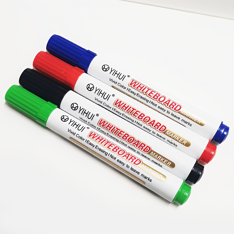 4pcs 4-color Erasable Whiteboard Pens Large Capacity Teaching Easy-to-erase Water-based Erasable Pen Set Office Writing Auxiliary Tools