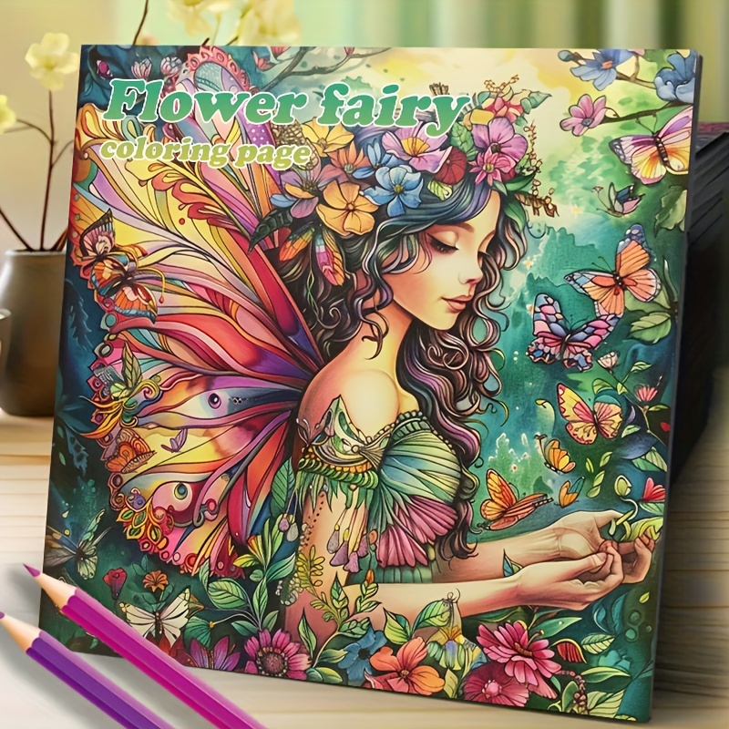 

Fairy-themed Soft Leather Coloring Book - 20 Pages, Paper, Ideal For Christmas & Halloween Gifts, Friends, Family, And School Projects