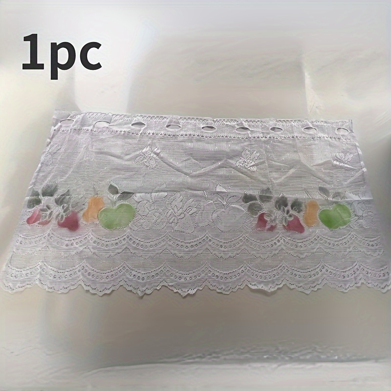 Chic White Lace Cafe Curtain - Retro Style, Machine Washable Polyester, Perfect For Kitchen & Home Decor