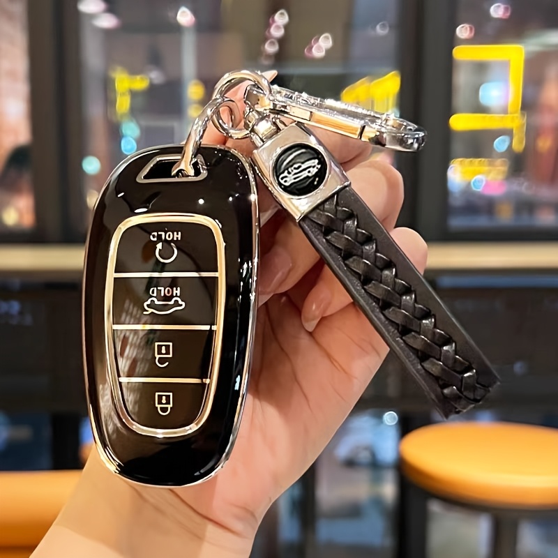 TEMU 4-key Tpu Car Remote Key Fob Protective Case With Keychain For Tucson Sonata Hybrid Nx4 Santafe Dn8 5 Atos, Sorento, Stafie