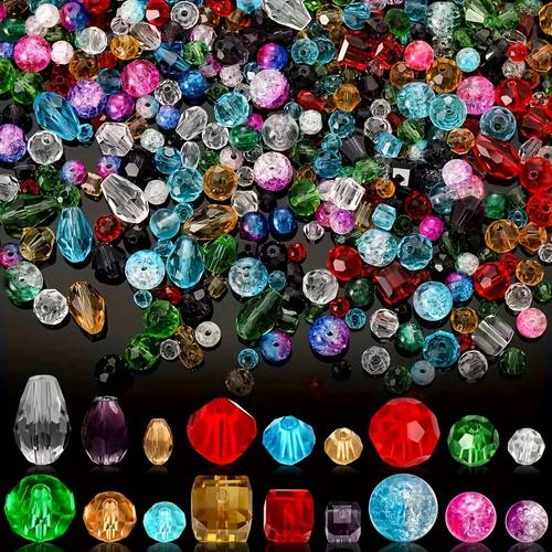 230 350 520 700pcs mixed glass beads for making craft supplies for beginners beads for jewelry making keychain accessories crafting supplies