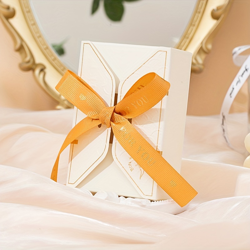 TEMU 50pcs Elegant Bowknot Paper Gift Boxes For Weddings, Birthdays & Parties - Chocolates, Candies, Soaps | 2.76x1.38x4.13in, Bow Paper Box, Wedding, Gift Box, Packaging