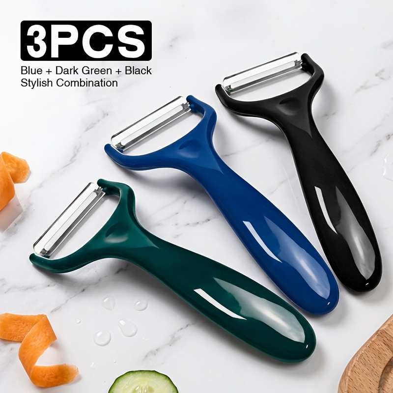 E-shop 3-teiliges Y-förmiges Gemüseschäler-Set, Edelstahl-Schäler mit scharfer , ergonomischer Griff, Küchenhelfer für die Zubereitung von