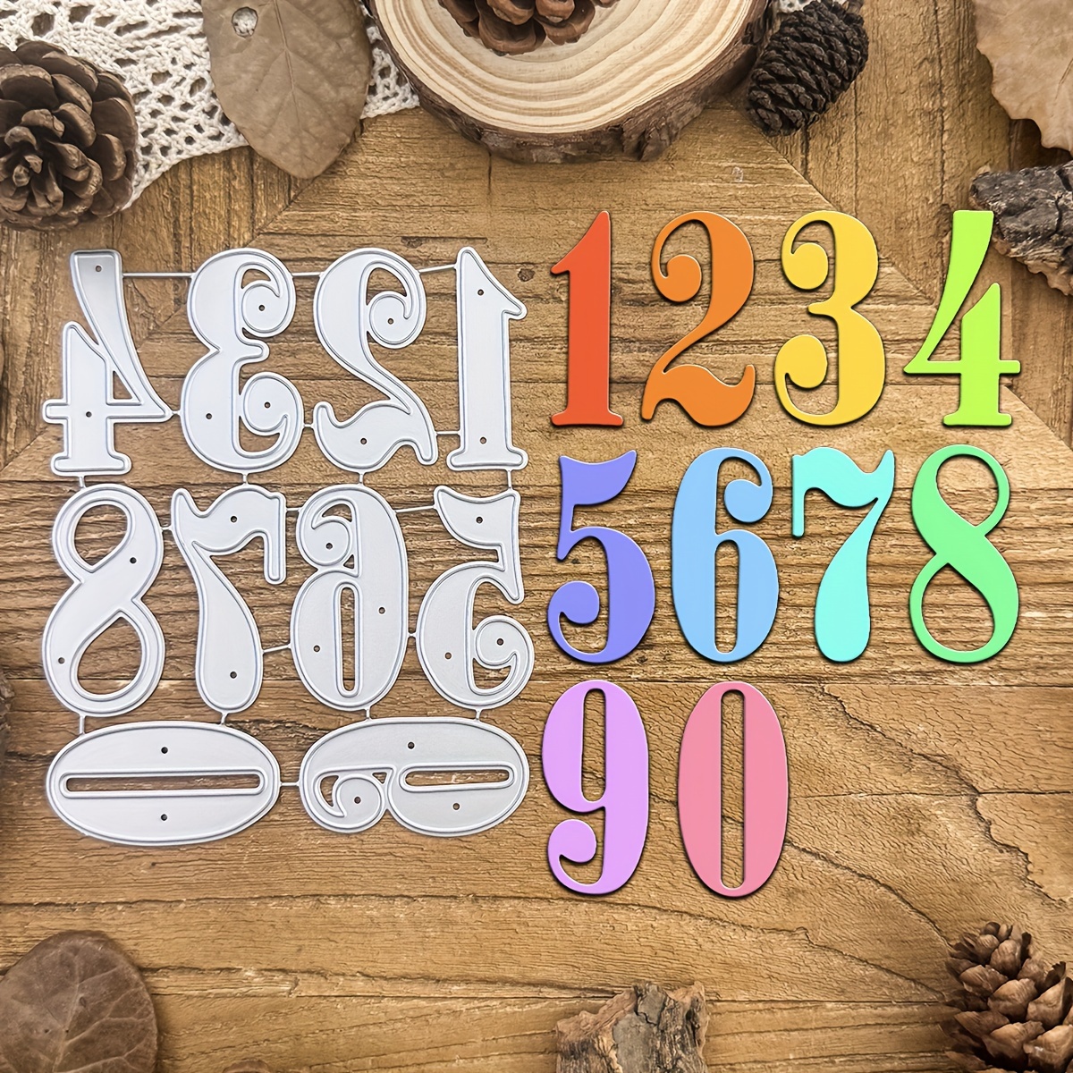 

Diy Scrapbooking Metal Cutting Dies Set - Numbers 0 To 9 For Handmade Greeting Cards, Home Decor & Holiday Crafts, Scrapbooking Supplies