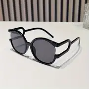large cat eye sunglasses for women men semi rimless y2k fashion gradient lens sun shades for beach party prom details 5