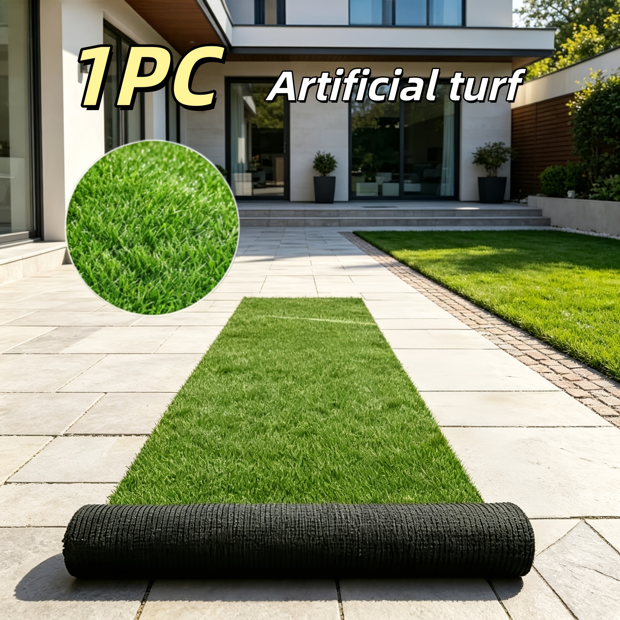 TEMU 1 Roll - 402cm High-quality Artificial Grass, Realistic Fake Grass Carpet, Suitable For Weddings, Gardens, And Courtyards, Maintenance-free, An