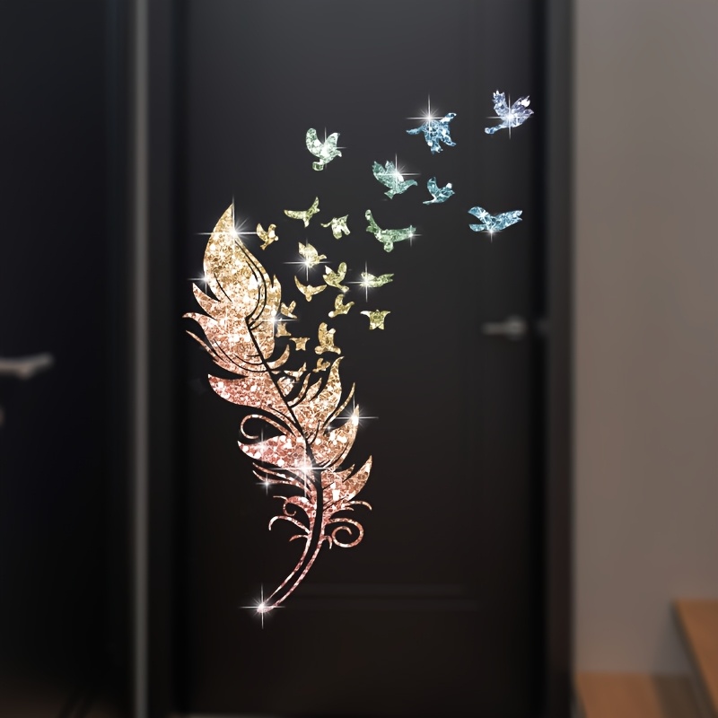 Creative Decorative Wall Sticker, Sparkling Vinyl Material, Home Decal, Single Use, No Residue