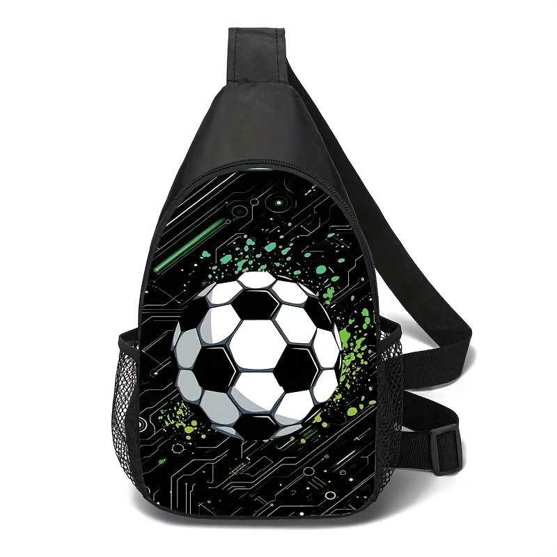 E-shop Fußball Print Brusttasche, Outdoor Fahrrad Handy Aufbewahrung Schultertasche, Herren Umhängetasche