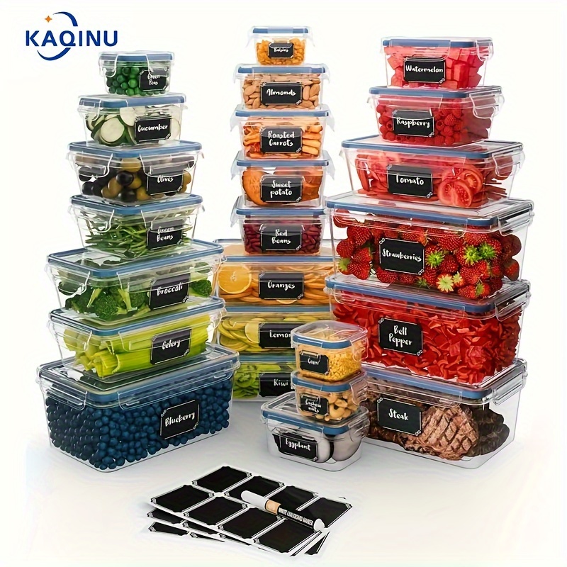 

48/25pcs, Food Container, Plastic Food Storage Containers With Lids, Bpa Free, Stackable, Different Sizes Set For Kitchen Organizing, Pantry Storage And Meal Prep