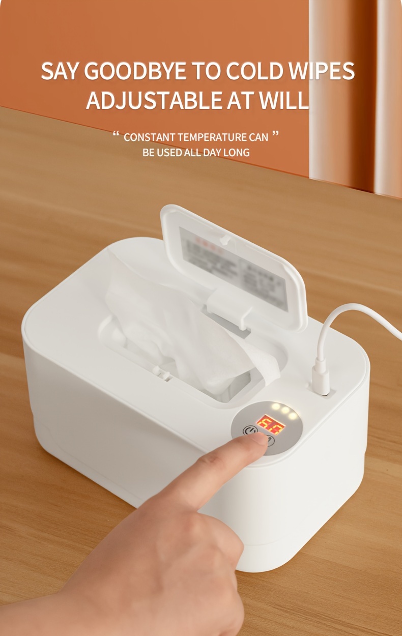 1pc usb powered 10  tissue heating box 55 65 degree three speed temperature adjustment   temperature insulated wipes warmer and dispenser portable wipes warmer details 8