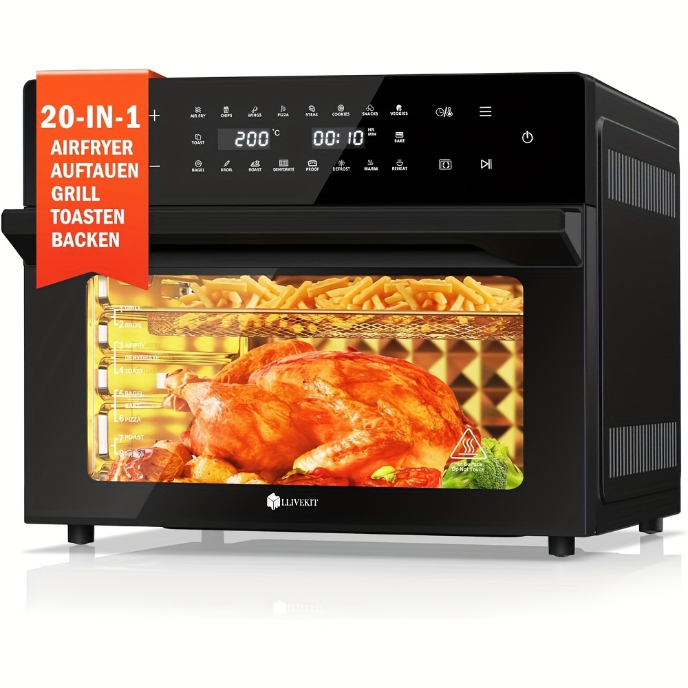 TEMU da multifunzione 30L ad capacit�, friggitrice ad aria senza olio, touch con finestra , modalit� di cottura, 9 ingredienti aggiuntivi e libro di