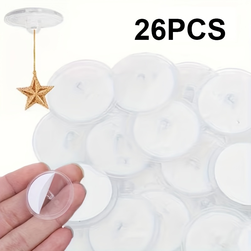 26pcs Mini Transparent Ceiling Hooks - Hanging Additions, Self-adhesive And Trace-free, Suitable For Decoration, Parties, Christmas Banners, Etc Halloween
