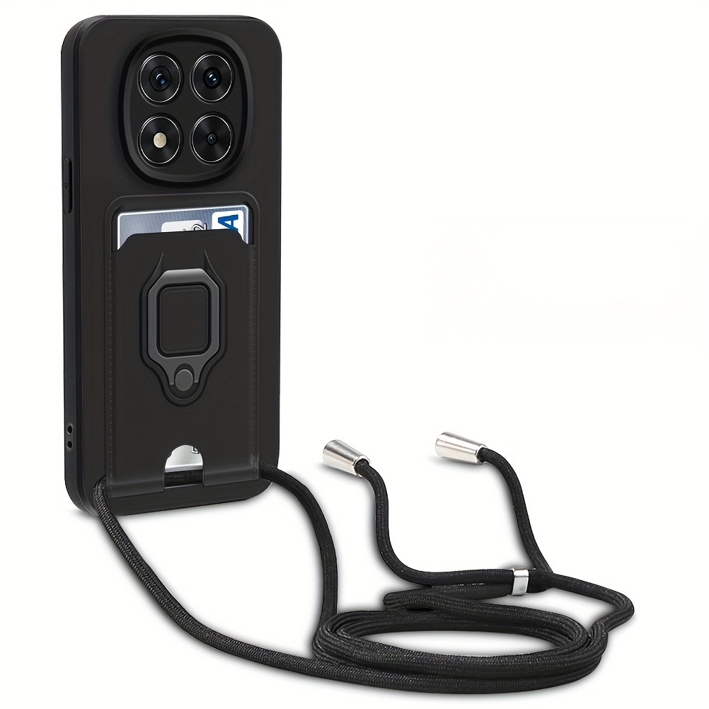 E-shop Handyhülle - Modische, multifunktionale Kartenhalter-Handyhülle mit Trageband, passend für Xiaomi Redmi Note 14 Pro 4G/5G, 14 Pro Plus/Poco X7