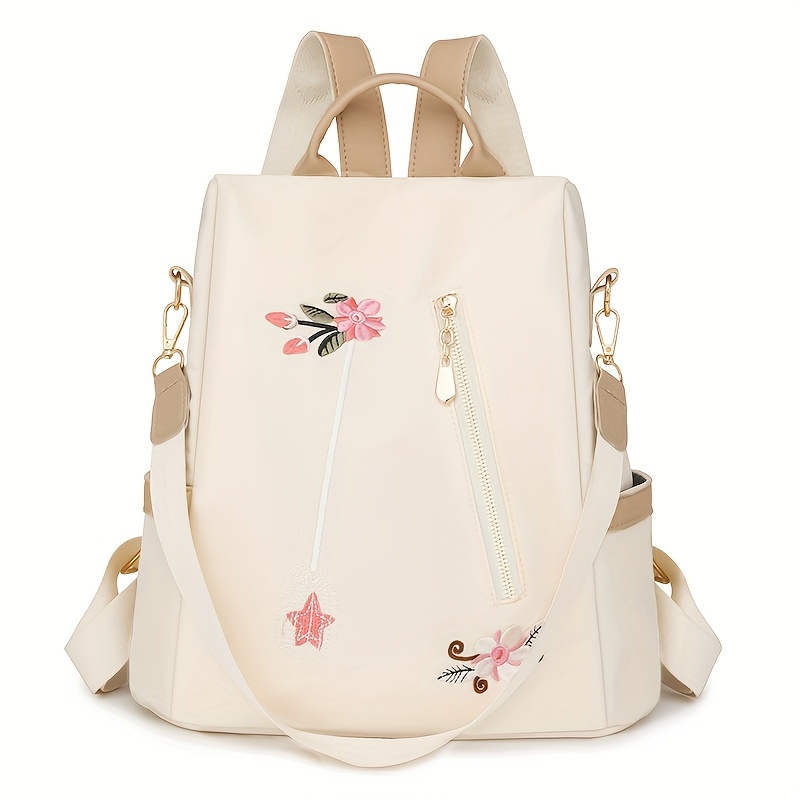 E-shop Modischer bestickter Rucksack, großes Fassungsvermögen, diebstahlsicher, Unisex, vielseitig, lässig, leicht, Pendler-Schultasche
