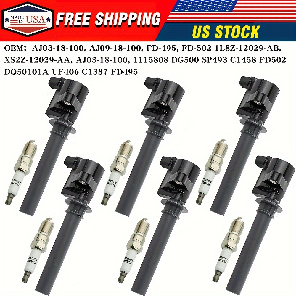 

6pcs Ignition Coil & Platinum Spark Plug For Ford For Escape 2003-2008 3.0l V6 For Fd502