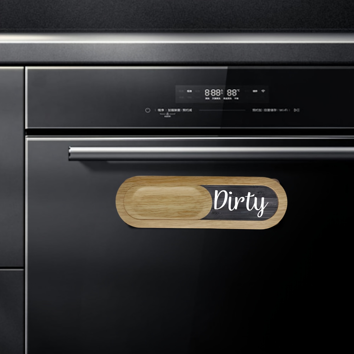 Geschirrspüler Magnet Schild - Sauber/Schmutzig Anzeige Schwarz