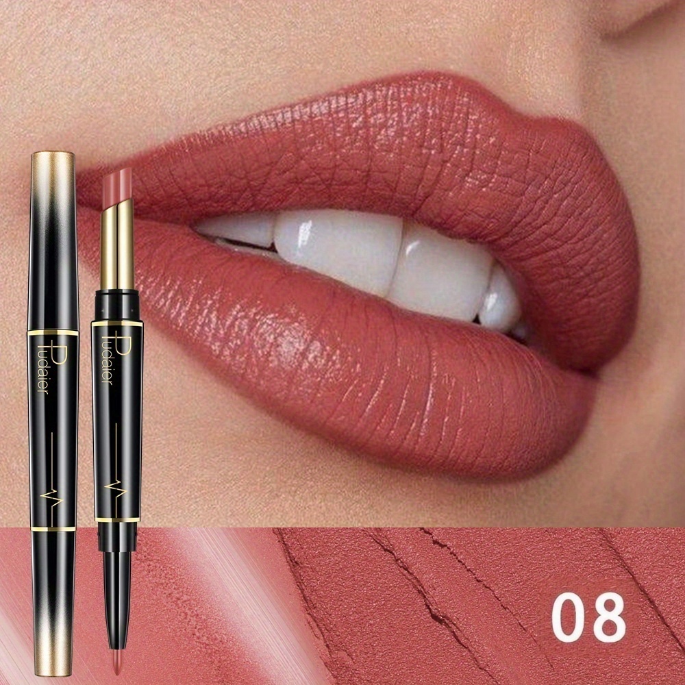 Double-Ended Lip Liner And Lipstick Pencil