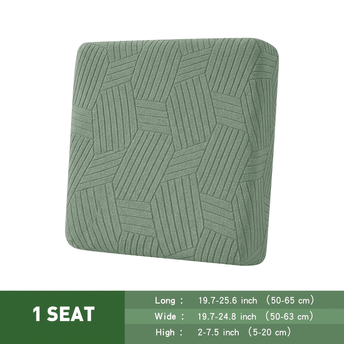 TEMU 1pc 3d Geometric Jacquard Velvet Single Seat Sofa Cover, Elastic Fitted Sofa Cushion Protector