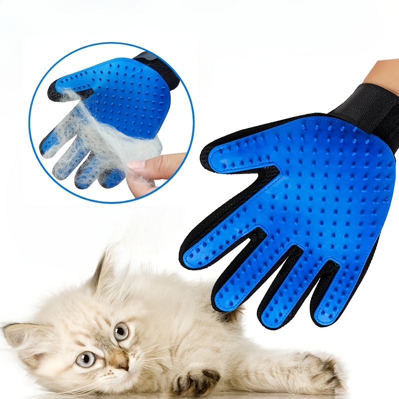 

Cat Grooming Glove - Silicone Pet Hair Remover & Massage Brush For Cats, Deshedding Comb For