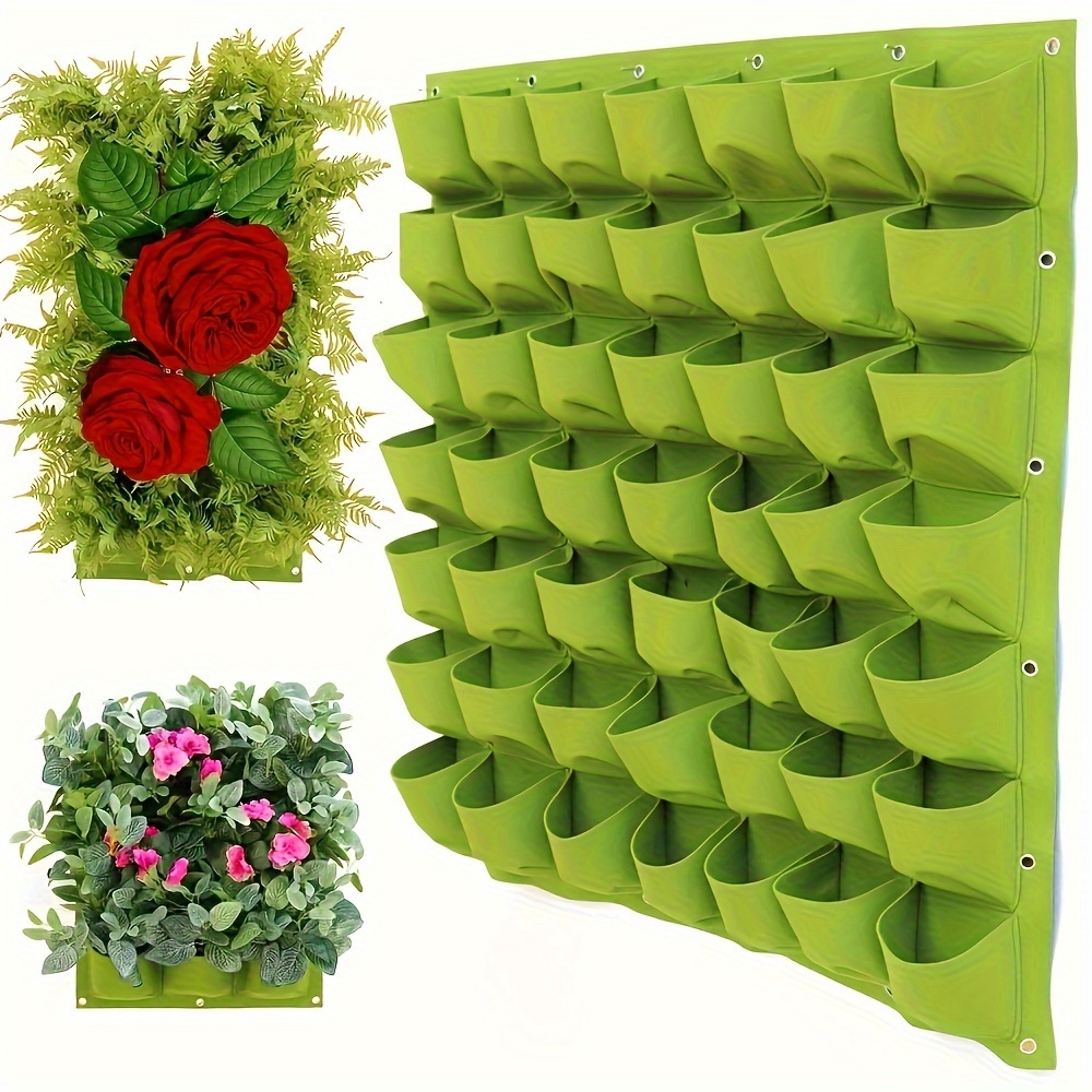 

1pc Greenwise Contemporary Geometric Wall Hanging Grow Bag, 18/25/36/49/64/72 Pockets, Lightweight With Multiple Components For Indoor And Outdoor Gardening