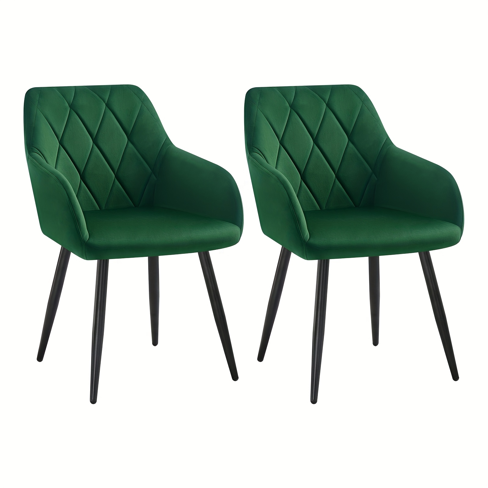 Image of 2pcs With Armrests And Backrests, With Velvet Covers, Comfortable Upholstered Chairs, Kitchen Chairs With Metal Feet