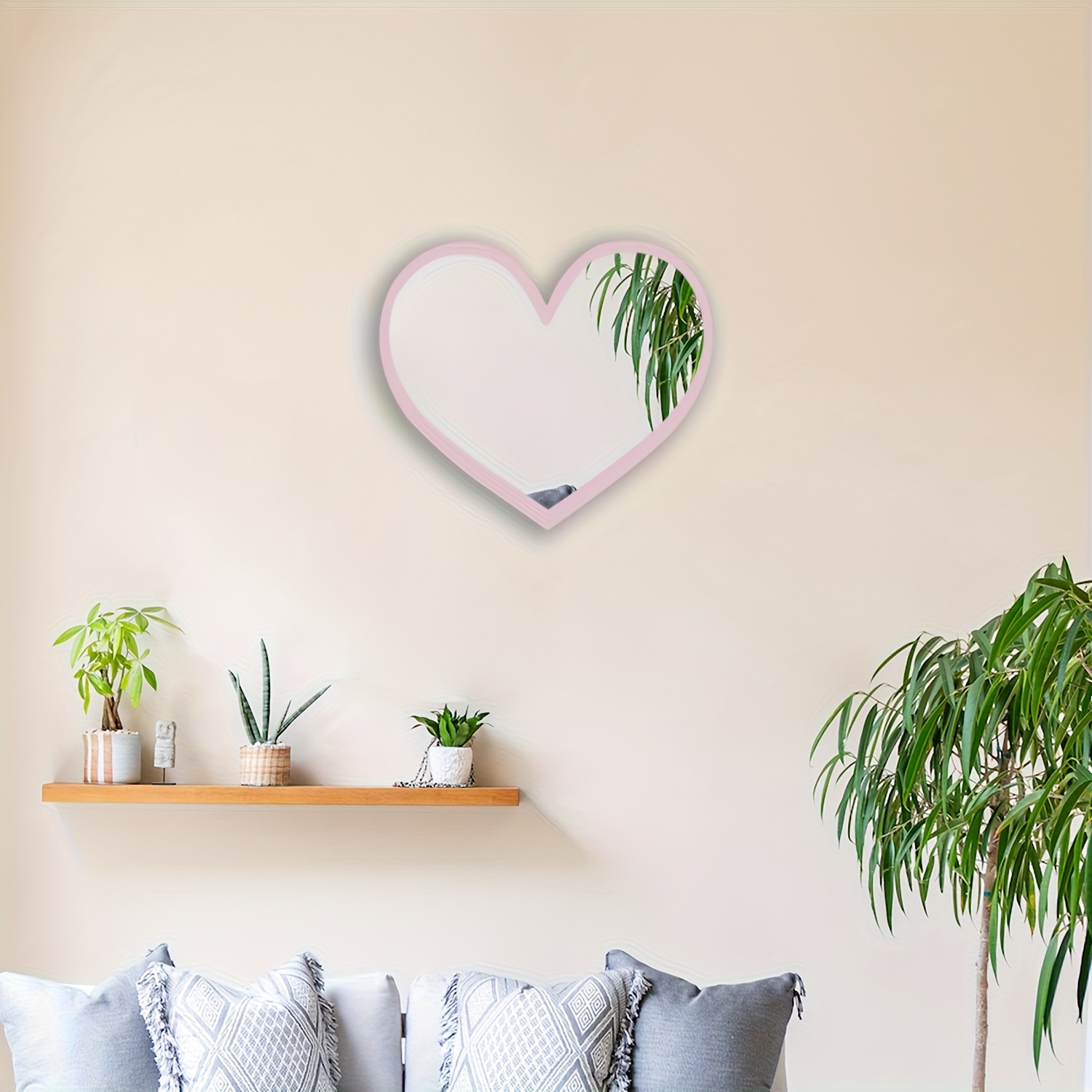Heart-Shaped Cartoon Acrylic Mirror Wall Sticker