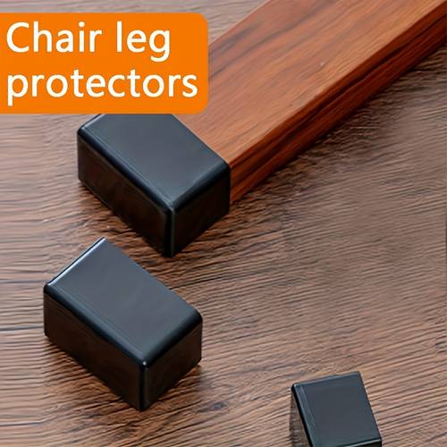 rectangular furniture pads floor protectors black pvc material anti slip and wear resistant suitable for table legs