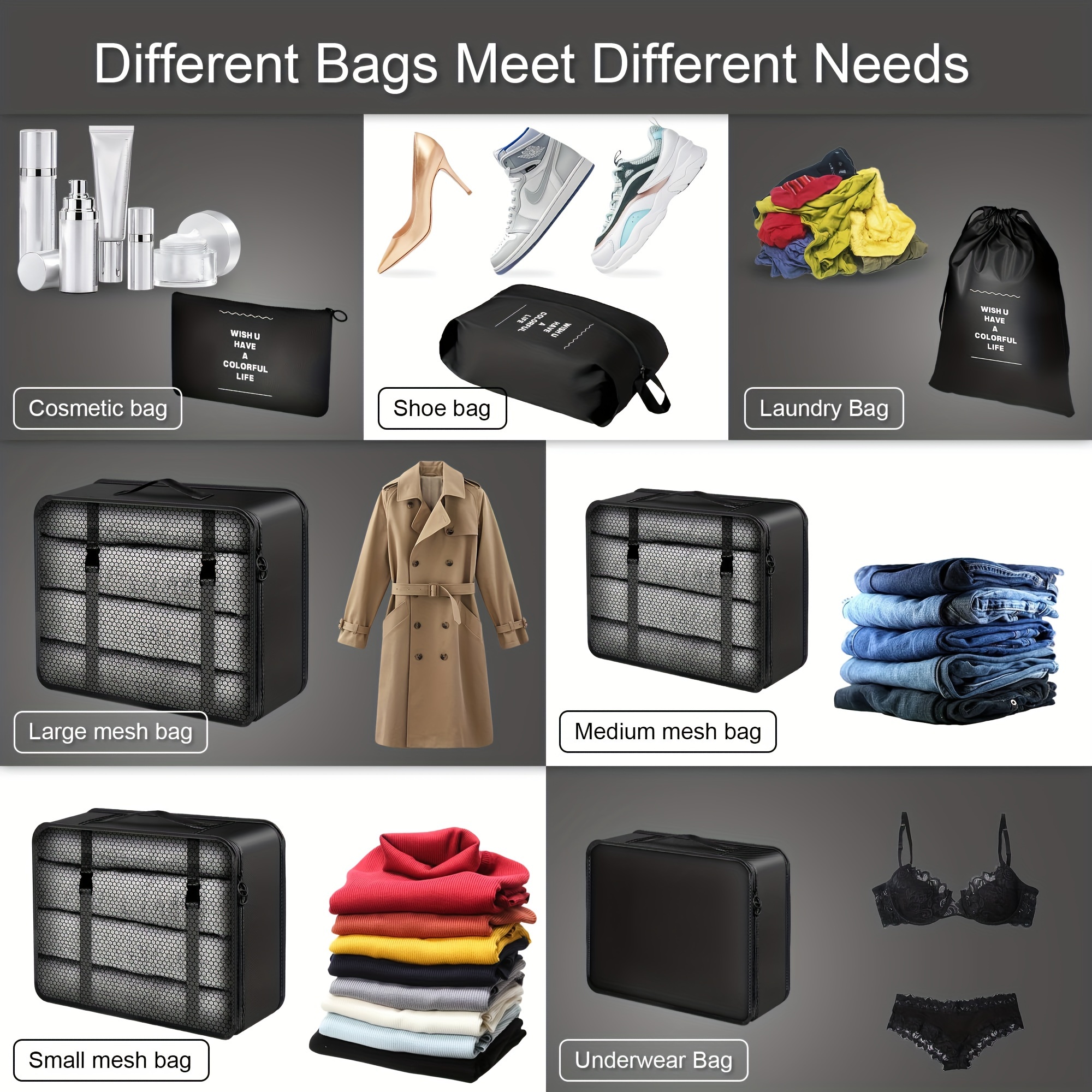 packing cubes suitcases lightweight travel luggage packing Temu