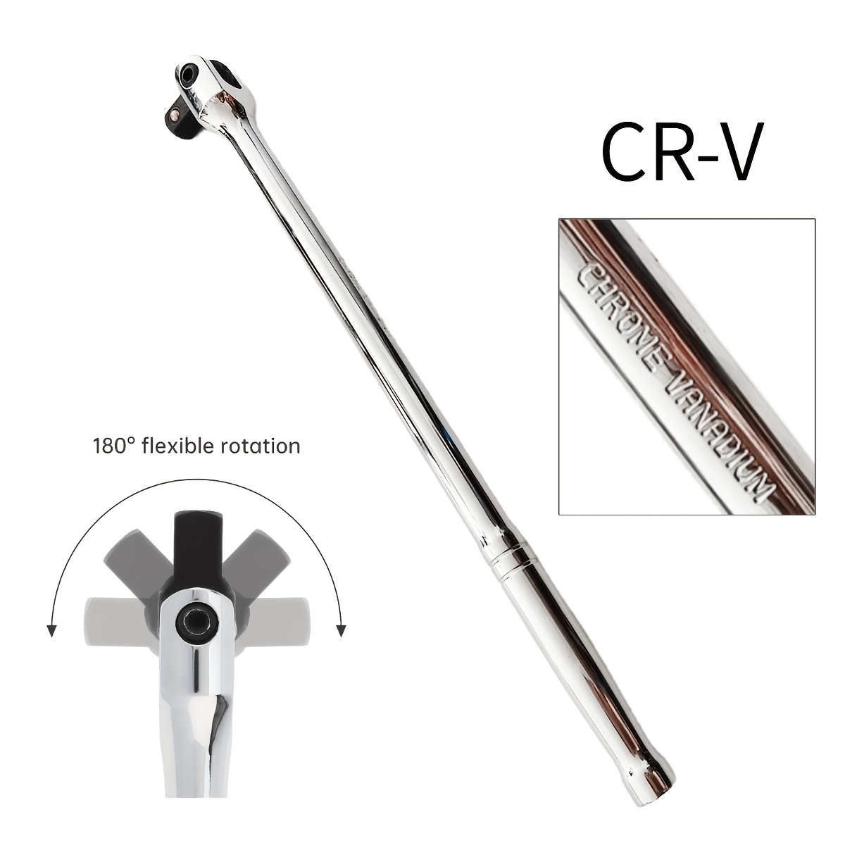 TEMU 15-inch 3/8-inch Drive F-handle Wrench, Chrome Vanadium Steel, Extended Design