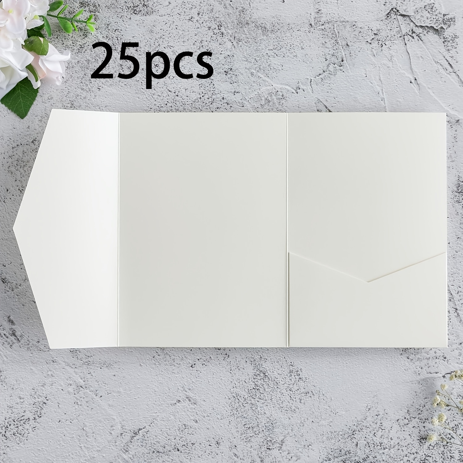 TEMU L 25pcs Pocket Wedding Invitation Covers - Elegant , 5x7 Inch, Envelopes For Weddings, Engagements, Birthdays, Baptisms & More - High-quality