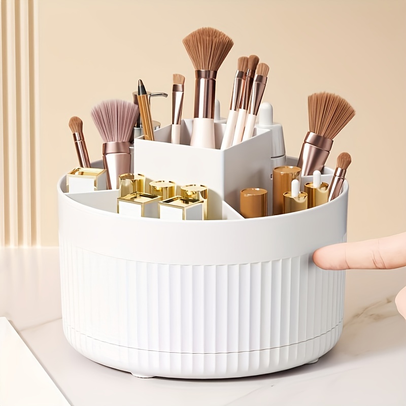 

Desk Organizer - Lightweight Plastic Pencil Holder & Makeup Brush Cup, Space-saving Storage For Office Supplies And Party Decor