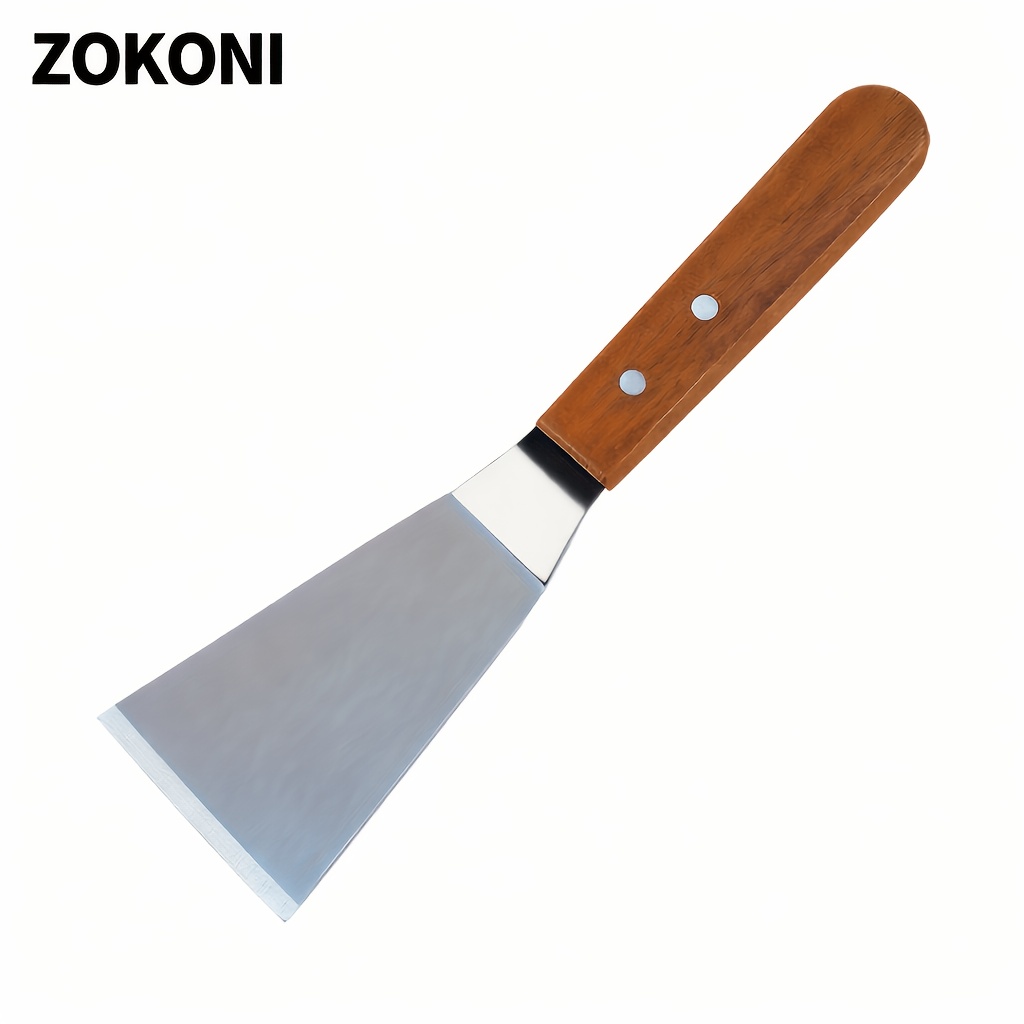 Image of Heavy-duty Stainless Steel Spatula With Beveled Edge & Hardwood Handle - Large Metal Turner For Cast Iron Skillets, Griddles | Ideal Bbq & Home Kitchen Tool