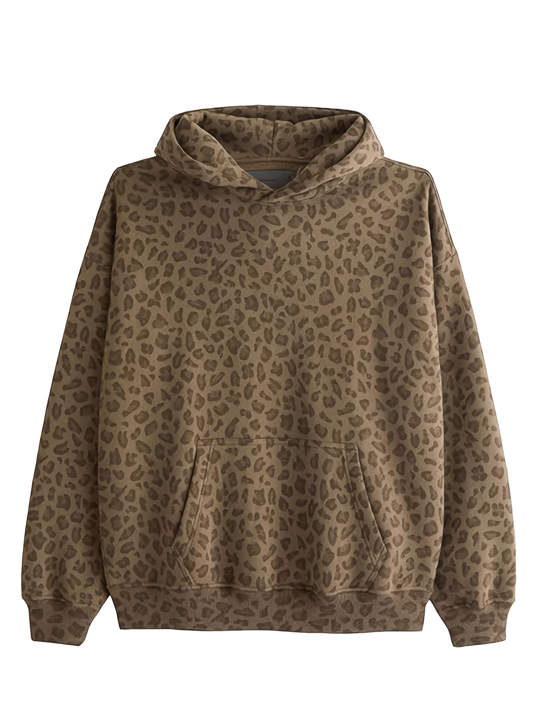 y2 leopard print hoodie oversized cozy cotton - Temu