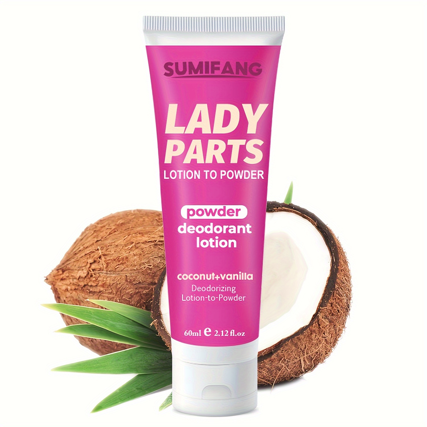 

Crème déodorante pour le corps entier pour femmes, parfum noix de coco et vanille, à base de squalane végétal, 60 ml