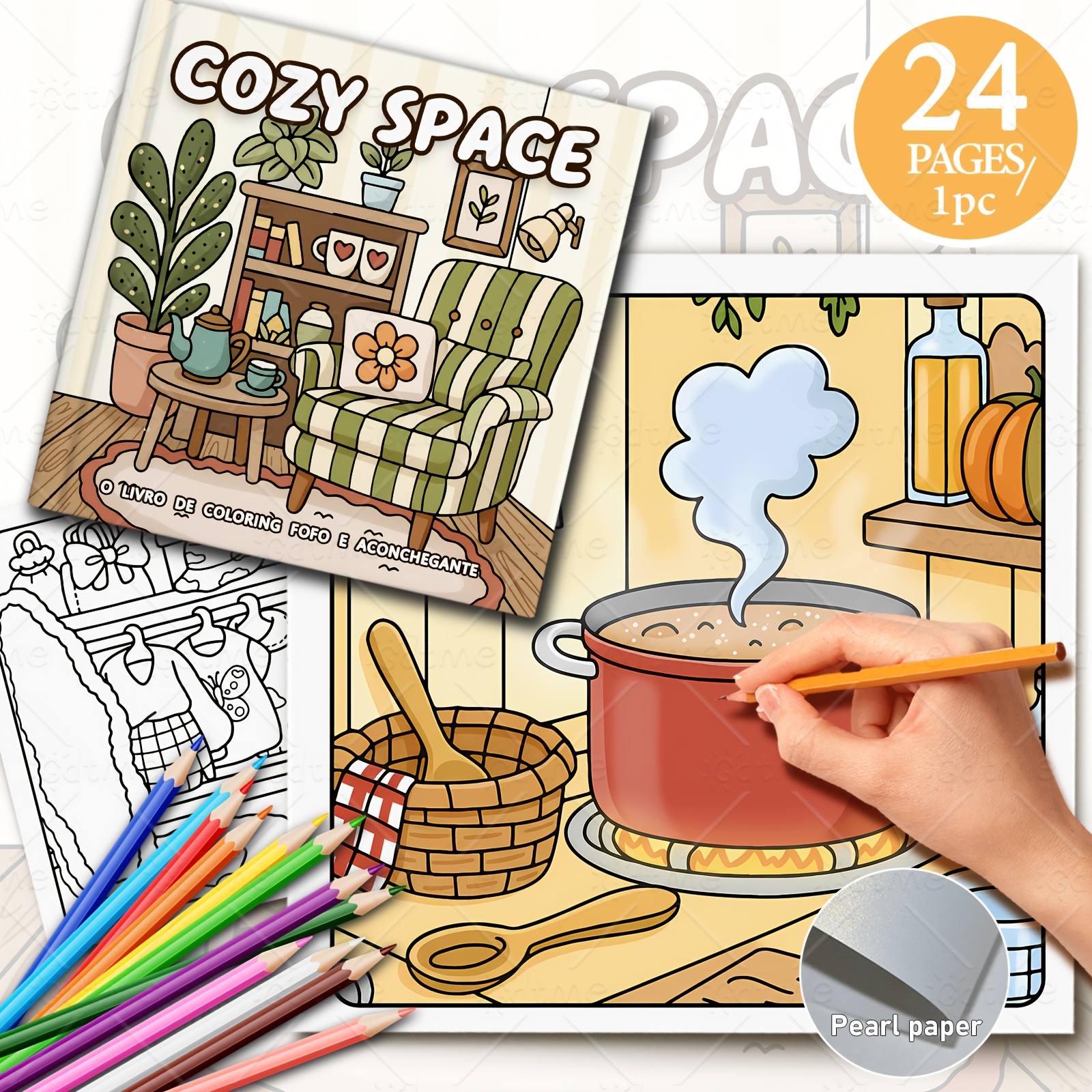 TEMU A Coloring Book Featuring , Single-sided Printing, With A Total Of 24 Pages. It Features A Comfortable Space Theme And Is Suitable For Adults.